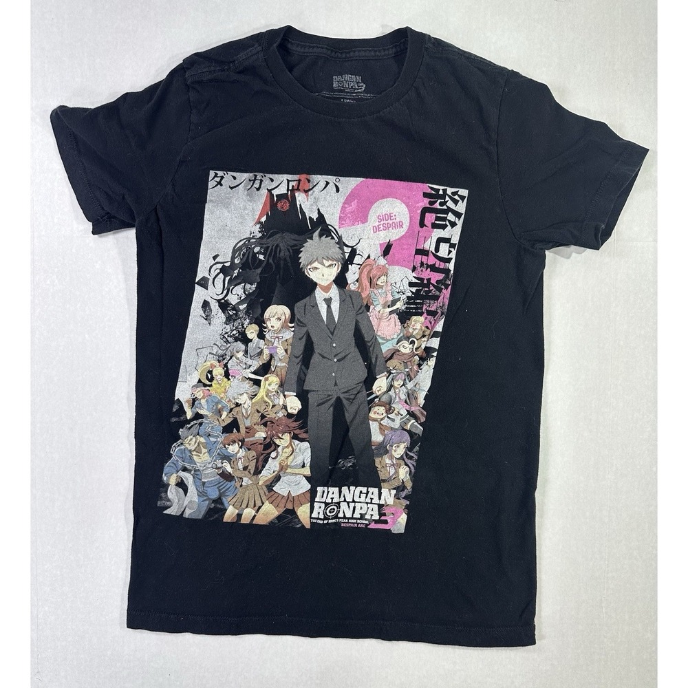 Danganronpa 3 Anime Graphic T-Shirt Side: Despair Black X-Small XS Spike